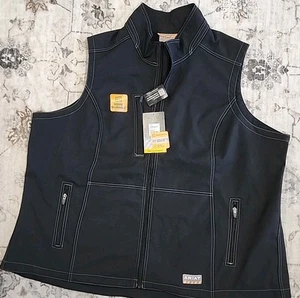 NWT Ariat Rebar Womens 3X XL Stretch Canvas Softshell Vest Black Full Zip Black - Picture 1 of 5
