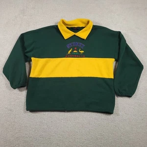 Kangaroo Sydney Australia Pullover Mens Medium Green Yellow Rugby Sweatshirt 90s - Picture 1 of 12
