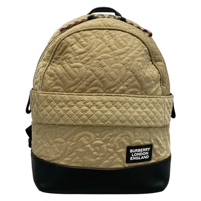 Auténtica mochila de cuero de nailon beige negra Burberry London England 8037125 Foto 1 de 4