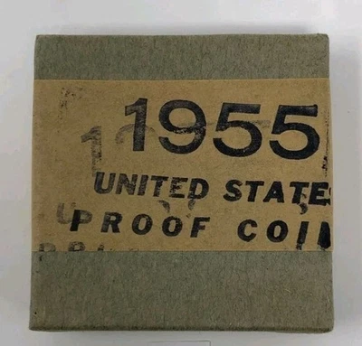 SEALED 1955 US Mint Proof Set OGP Original Mint BOX Coins NEVER OPENED Silver - Image 1 of 4