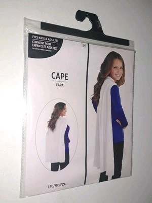White Cape Costume Cape Sports Team Pride Hero Adult & Child OSFA NEW - Image 1 of 4