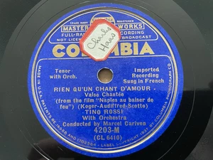 COLUMBIA Record 78 rpm 4203 FRENCH Tino Rossi RIEN QU'UN CHANT D'AMOUR / MIA #4 - Picture 1 of 4