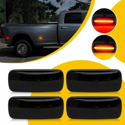 Smoked Len Red Amber LED Fender Side Marker Light For Dodge RAM 2500HD 1994-2018 - Image 1 of 4