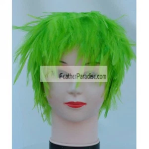 Wig Lime Green Hackle Feather Wig Dance Wig Bird Halloween Wig Costume Wig - Picture 1 of 1