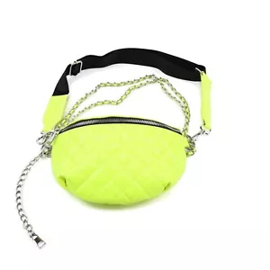Steve Madden Cabrio Chrom Patent Gürteltasche Umhängetasche - hellgelb - Bild 1 von 8