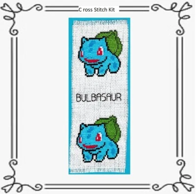 Bulbasaur Bookmark - Pokemon Cross Stitch Kit - Image 1 of 4