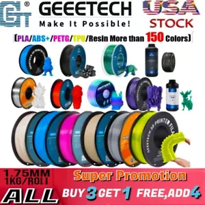 【Buy 3 Get 1 Free,Add 4】GEEETECH 3D Printer Filament PLA/ABS+/PETG/TPU 1.75mm1KG - Picture 1 of 173