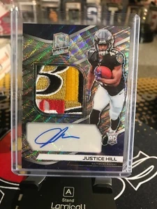 2019 Panini Spectra FOTL Justice Hill FOTL Wave SP Rpa Auto Sick Patch #’d 03/25 - Foto 1 di 6