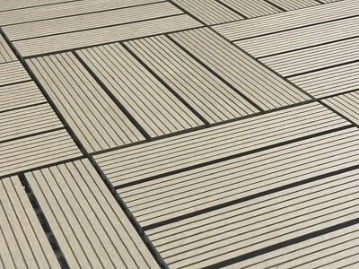 COSMOPOLITAN WPC GREY DECK TILES Interlocking Patio Balcony 30x30cm Flooring - Image 1 of 4