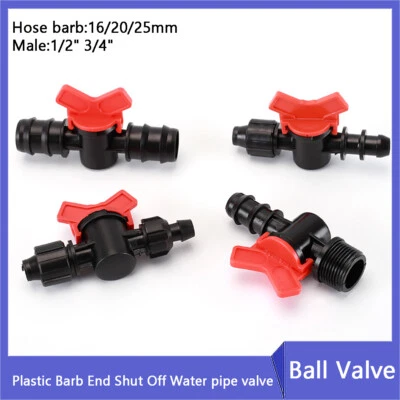 Absperrhahn Kugelhahn Tropfschlauch Steckverbinder x Außengewinde Schlauchtülle - Bild 1 von 4