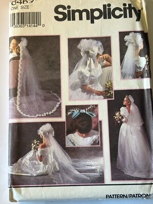 New Uncut FF Bridal Veils & Head Pieces Sewing Pattern, Simplicity 8463 - Image 1 of 2