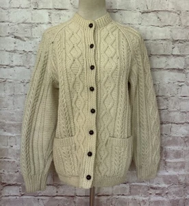Anny Lewinter Pullover Damen M? Irische Wolle Fischer Strickjacke Zopfmuster Irland - Bild 1 von 5