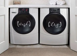 BERRYZILLA Farmhouse Style Wash and Dry Decal For Washing Machine Dryer Laundry - Picture 1 of 3