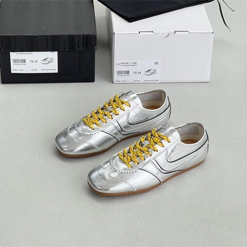 VANS DRIESvan NOTEN Scarpe da Allenamento Scarpe Sportive Piatte in Pelle con Stringate Punta Quadrata