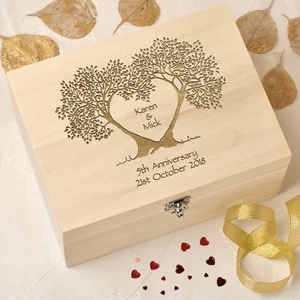 Ricordi in legno inciso a laser personalizzati, scatola ricordo, anniversario matrimonio-TH - Foto 1 di 4