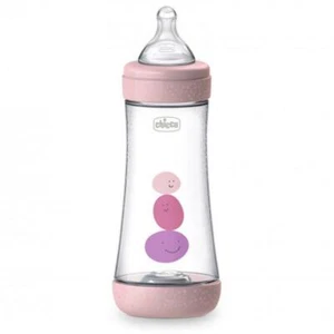 NEW Chicco Perfect 5 Silicone Bottle Fast Flow (Pink) - 300mL - Picture 1 of 2