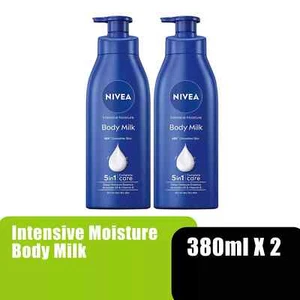 NIVEA Body Intensive Moisture Body Milk 380 ml x Pack 2 Free Shipping World Wide - Picture 1 of 4