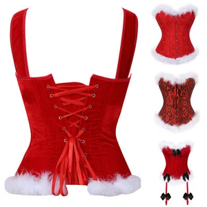 Womens Christmas Birthday Tops Underwear Corset Victorian Costume Clubwear Cami - Picture 1 of 28