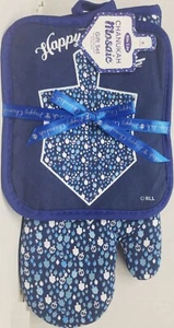 2pc Kitchen Gift Set:1 OVEN MITT&1 POT HOLDER,CHANUKAH MOSAIC DREIDELS,Rite Lite - Picture 1 of 10