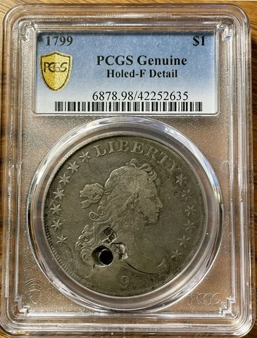 1799 PCGS Fine Details Draped Bust Dollar With Chop Mark - RARE !!! Cover