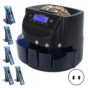 Coin Counter Machine 500 Coins Capacity Electric Coin Sorter with LCD Screen - Picture 1 of 13