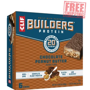 CLIF Builders Protein Bars, Gluten Free, 20g Protein,Chocolate Peanut Butter 6ct - Picture 1 of 1