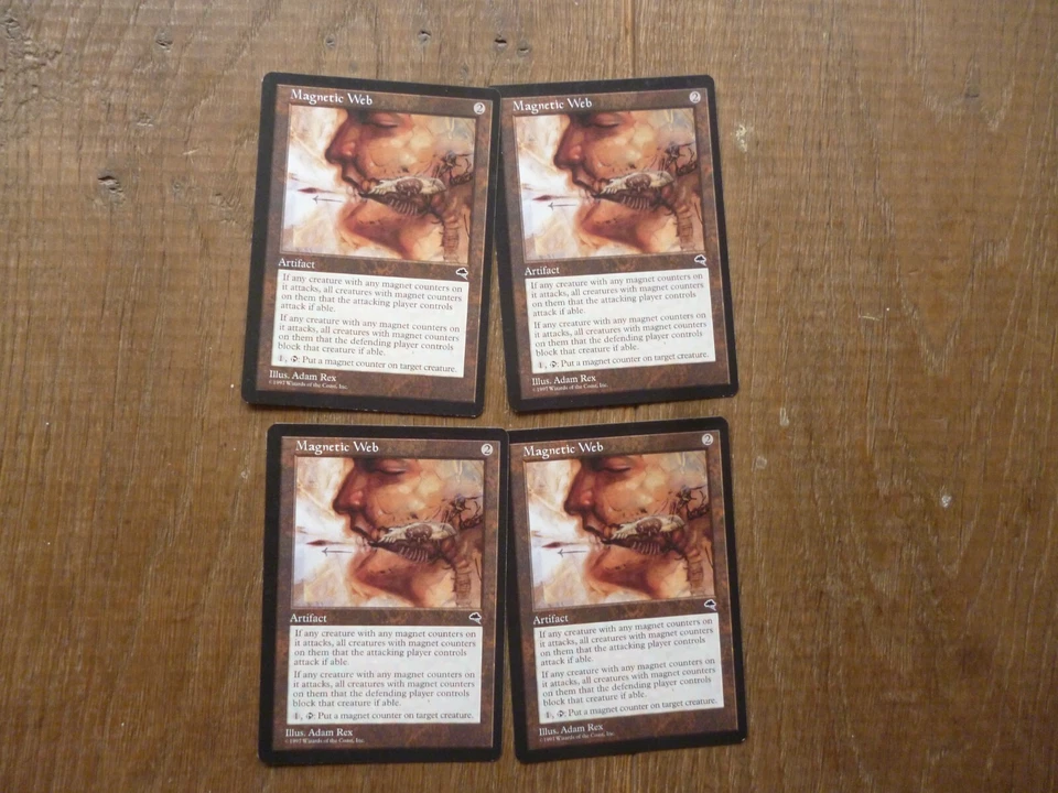 MTG 4 x Magnetic Webs Rare Tempest Magic The Gathering playset card - Image 1 of 1