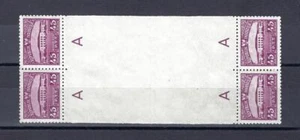 Indonesia 1951 Sc# 380 Post office vertical gutter block 4 MNH - Picture 1 of 1