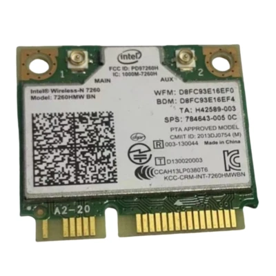 Intel Dual Band Wireless-N 7260 7260HMW AN 802.11a/g/n Wifi + Bluetooth 4.0 Card - Image 1 of 2