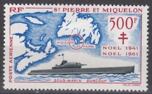 SAINT PIERRE ET MIQUELON : POSTE AERIENNE N° 28 NEUF * GOMME AVEC CHARNIERE - Picture 1 of 2