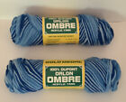 GOLD MEDAL 100% Dupont Orlon Ombre Acrylic Yarn  Blue Ombre Lot of 2