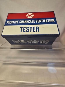 60er 70er Vintage AC Positive Kurbelgehäuselüftung Tester Metallbox mit Logo - Bild 1 von 10