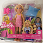 NIB Mattel Barbie Chelsea 6" Doll Blonde Camping Playset w/ Owl Sleeping Bag NEW