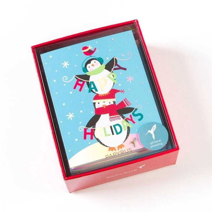 Papyrus Boxed Christmas Cards - Whimsy Penguins 20ct