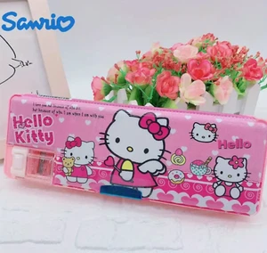 Hello Kitty Sanrio Pencil Case School Essentials Organizer Container Kawaii NEW - Picture 1 of 3