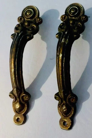 Antique Hardware French Provincial Brass China Cabinet Door Pull Handle Knob Cover