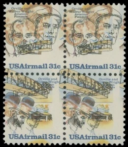 1978, USA AIR POST, WRIGHT BROTHERS, BLOCK WITH COLOR SHIFT, NH, SC. #C92a - Picture 1 of 2