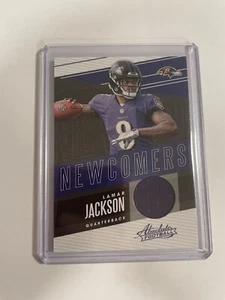 Camiseta deportiva Lamar Jackson 2018 Panini Absolute Newcomers Rookie Ravens - Imagen 1 de 3