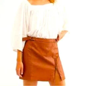 Free People Midnight Magic Faux Leather Skirt Size 6 - Picture 1 of 13