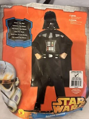 Darth Vader Costume Boys Lg 12-14  Star Wars Jumpsuit Mask Cape Halloween Black - Image 1 of 4