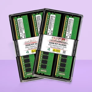32GB (4x8GB) DDR4 2400MHz UDIMM PC4-19200 CL17 Non-ECC Desktop RAM Modules - Picture 1 of 5