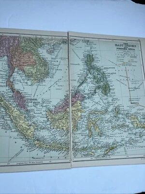 1930: Mapa de las Indias Orientales y otras Indias PA #70/71 Impresión Ferrocarril Político A Foto 1 de 4