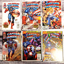 Captain America lot of 6 Comics. Two #1's both Rob Liefeld Covers, #2,7,12-13.