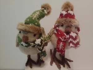Target Featherly Friends Fabric Set Of 2 Mini Birds Holiday 6" Hi  - Picture 1 of 5