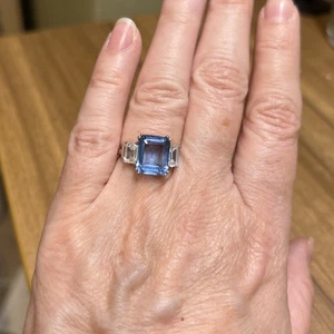 Neu Jewelmint Größe 6 Silber Ring blauer Hauptstein antik wie Fassung wunderschön - Bild 1 von 9