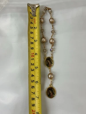 Lady Of Guadalupe CarBaptism Rosário Favoritos Casamento Pérola Rosário Recuerdo Bautizo - Imagem 1 de 3