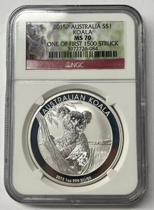 2015-P Australia Koala, NGC MS70, One of 1st 1500 Struck - Picture 1 of 4