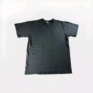 Vntg Duke Single Stitch USA Made Short Sleeve Black Blank Tshirt Size Large - Picture 1 of 11