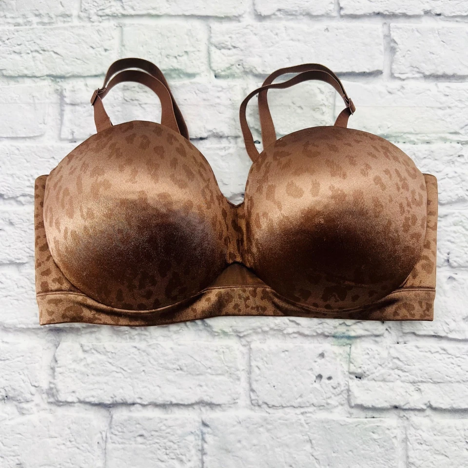 Cacique 40DDD Taupe Leopard Print Comfort Bliss Full Coverage Convertible Strap - Image 1 of 4