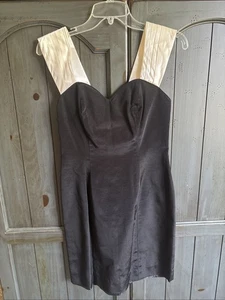 Vintage Y2K HOCO Cocktail Minikleid Glam schwarz weiß Plissee Homecoming Abiball - Bild 1 von 8